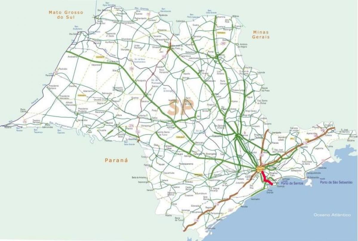 Mapa Anchieta dálnice - SP 150