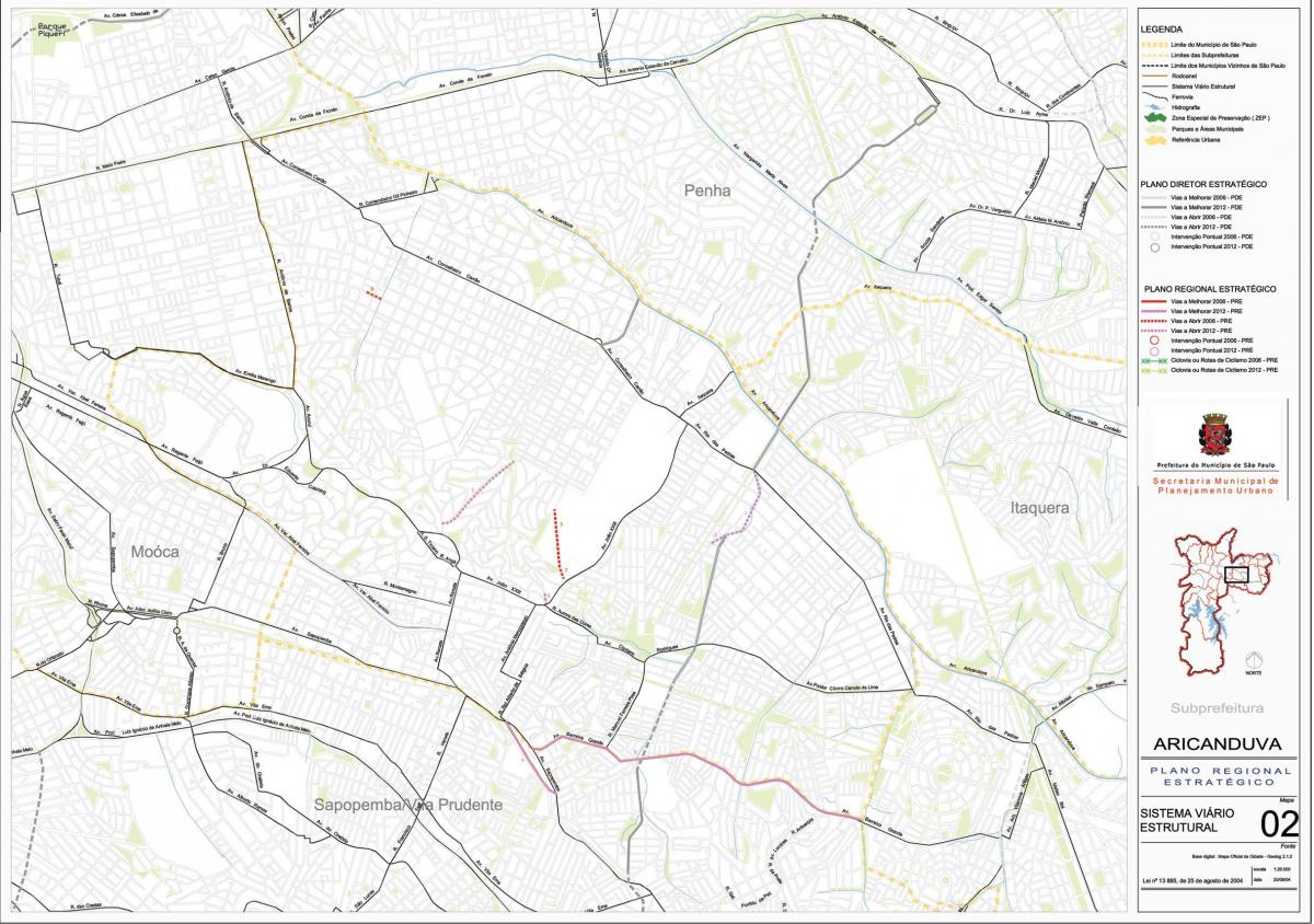 Mapa Aricanduva-Vila Formosa São Paulo - Silnice