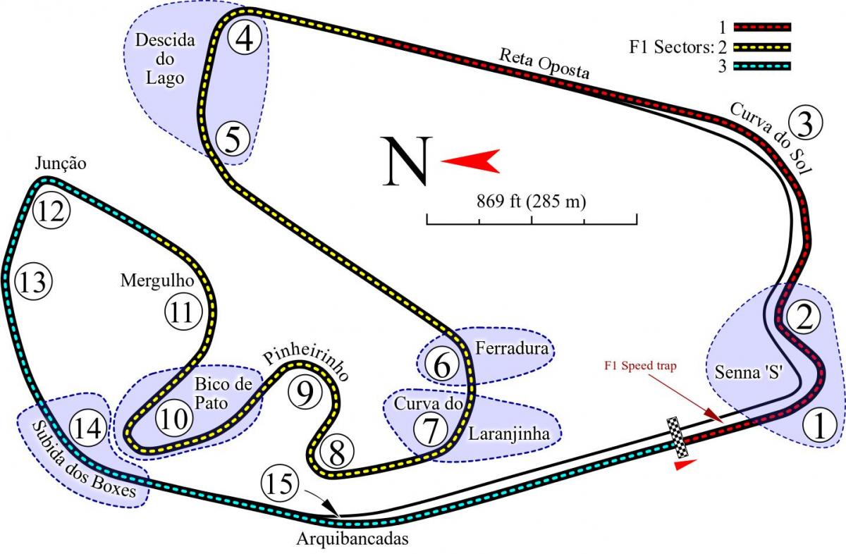 Mapa Autódromo José Carlos Pace São Paulo