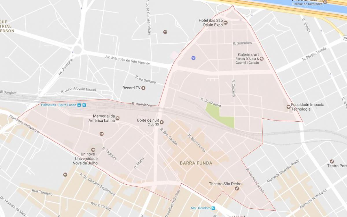 Mapa Barra Funda São Paulo