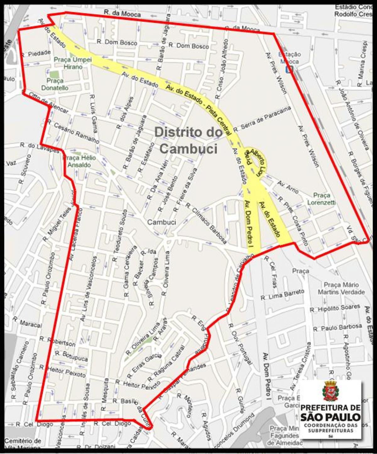 Mapa Cambuci São Paulo