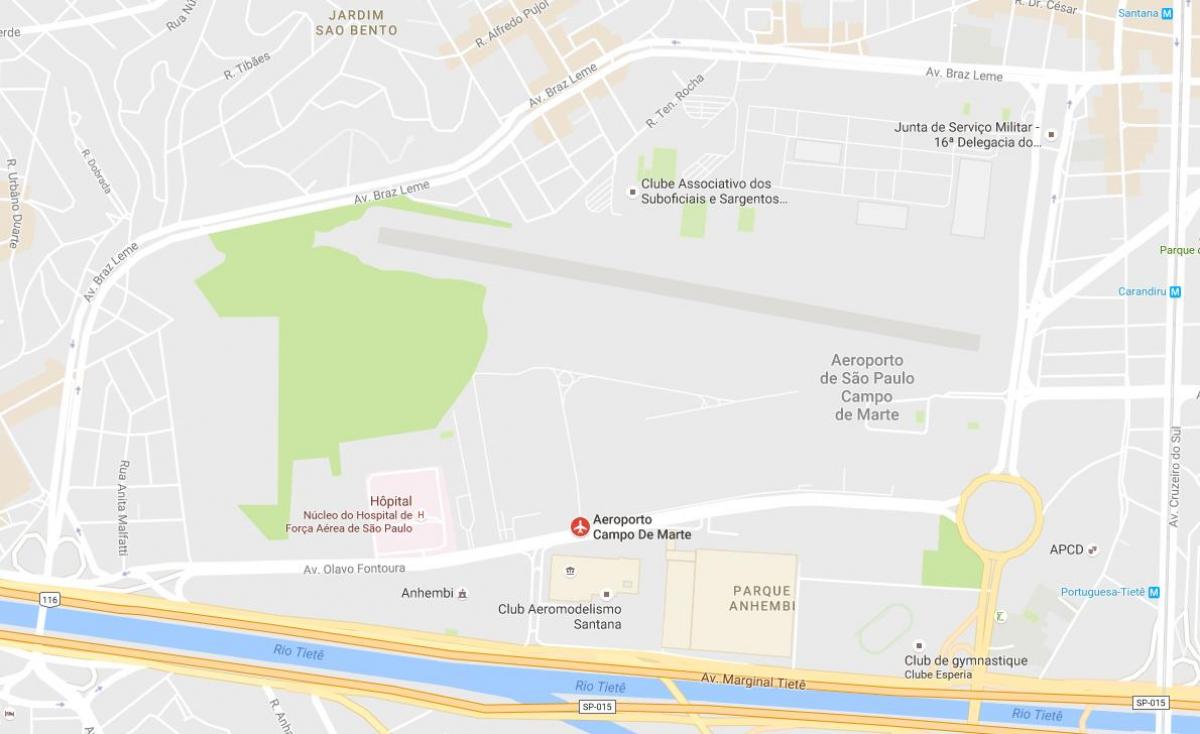 Mapa Campo de Marte letiště