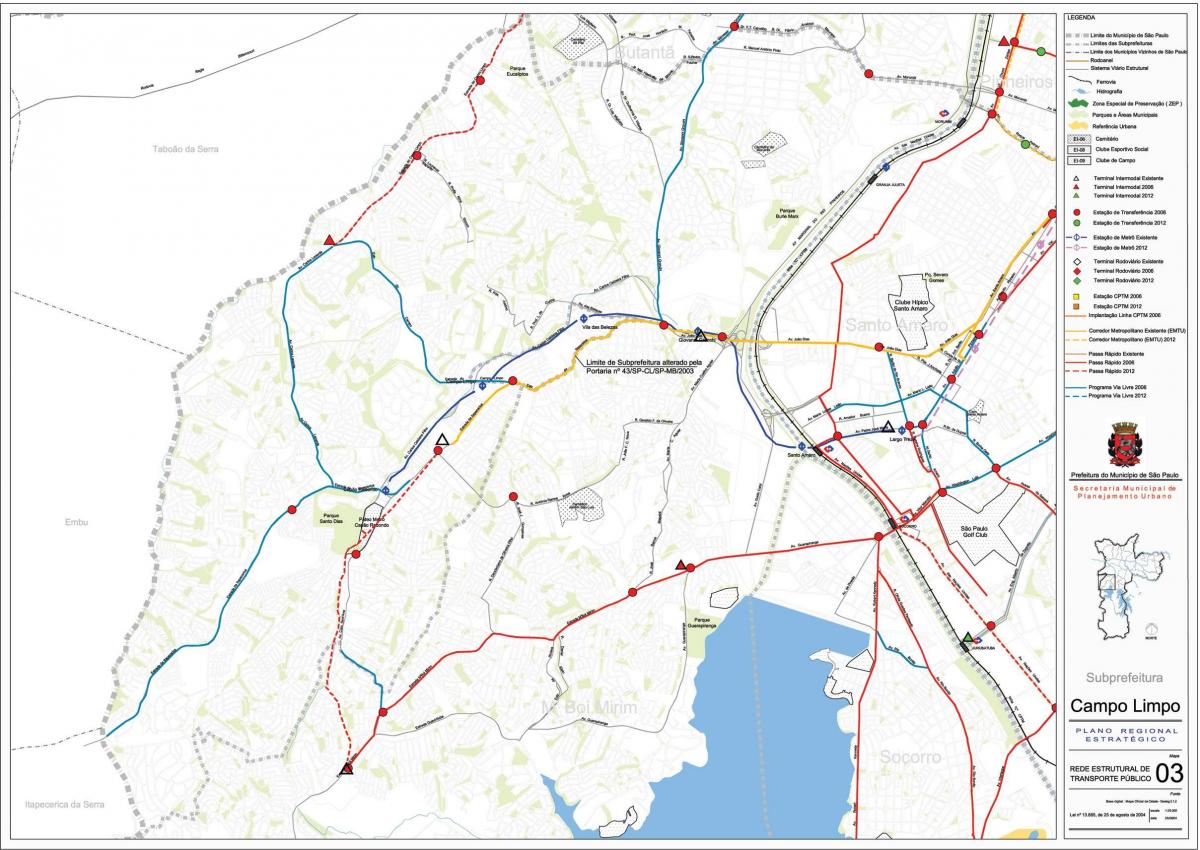 Mapa Campo Limpo São Paulo - Veřejné dopravě