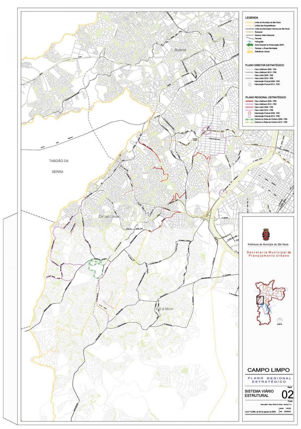 Mapa Campo Limpo São Paulo - Silnice