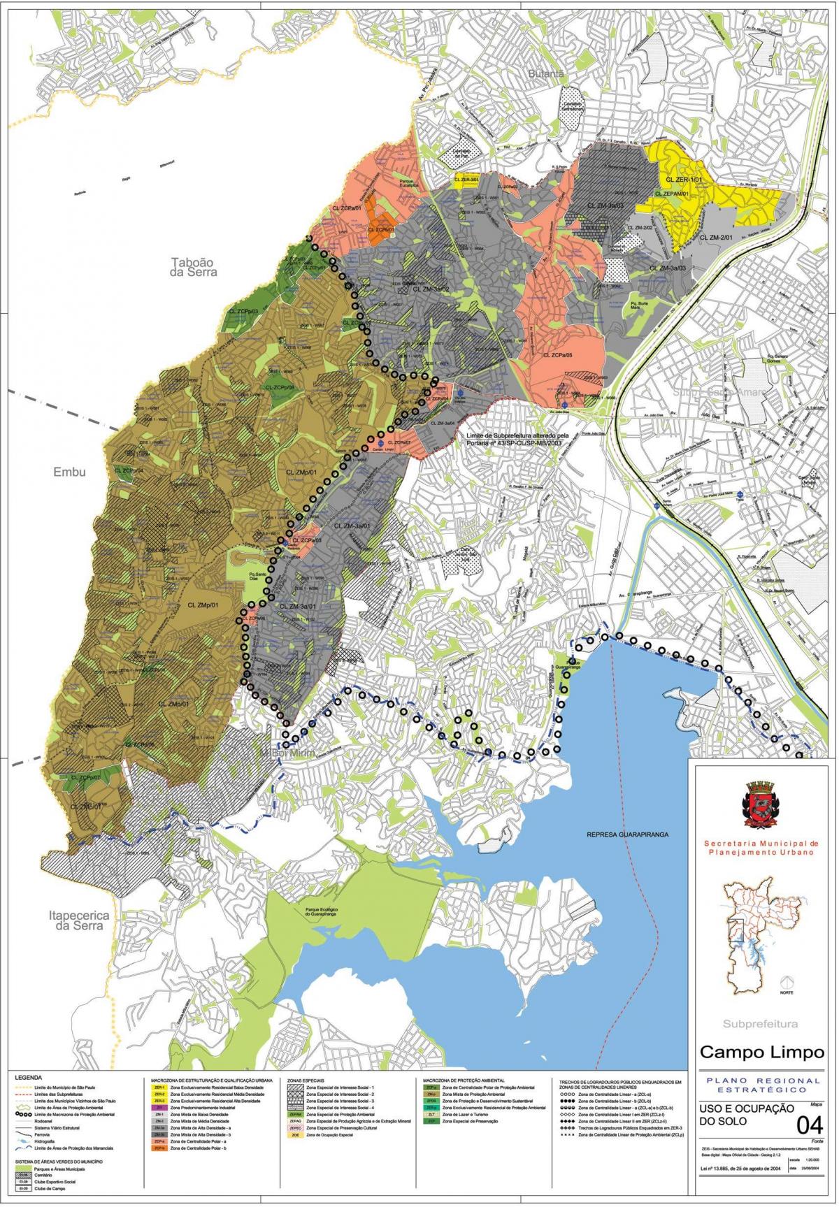 Mapa Campo Limpo São Paulo - zábor půdy