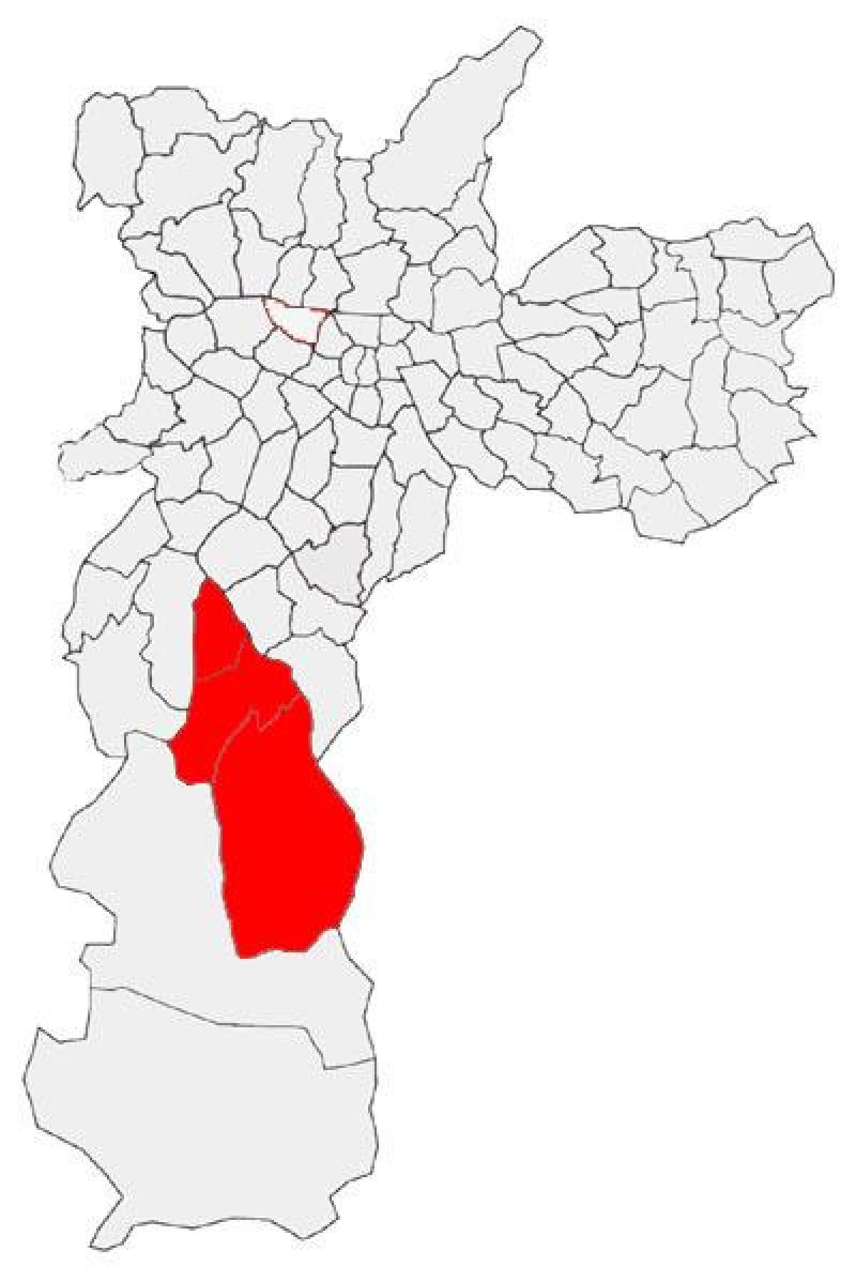 Mapa Capela dělat Socorro sub-prefektura São Paulo