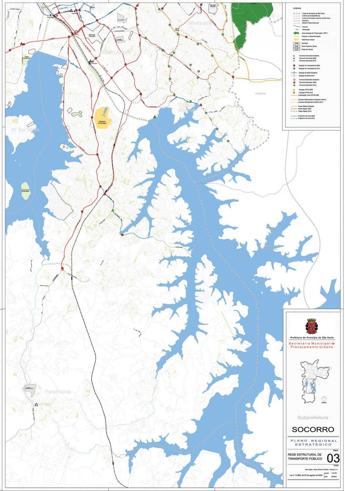 Mapa Capela dělat Socorro São Paulo - Veřejné dopravě