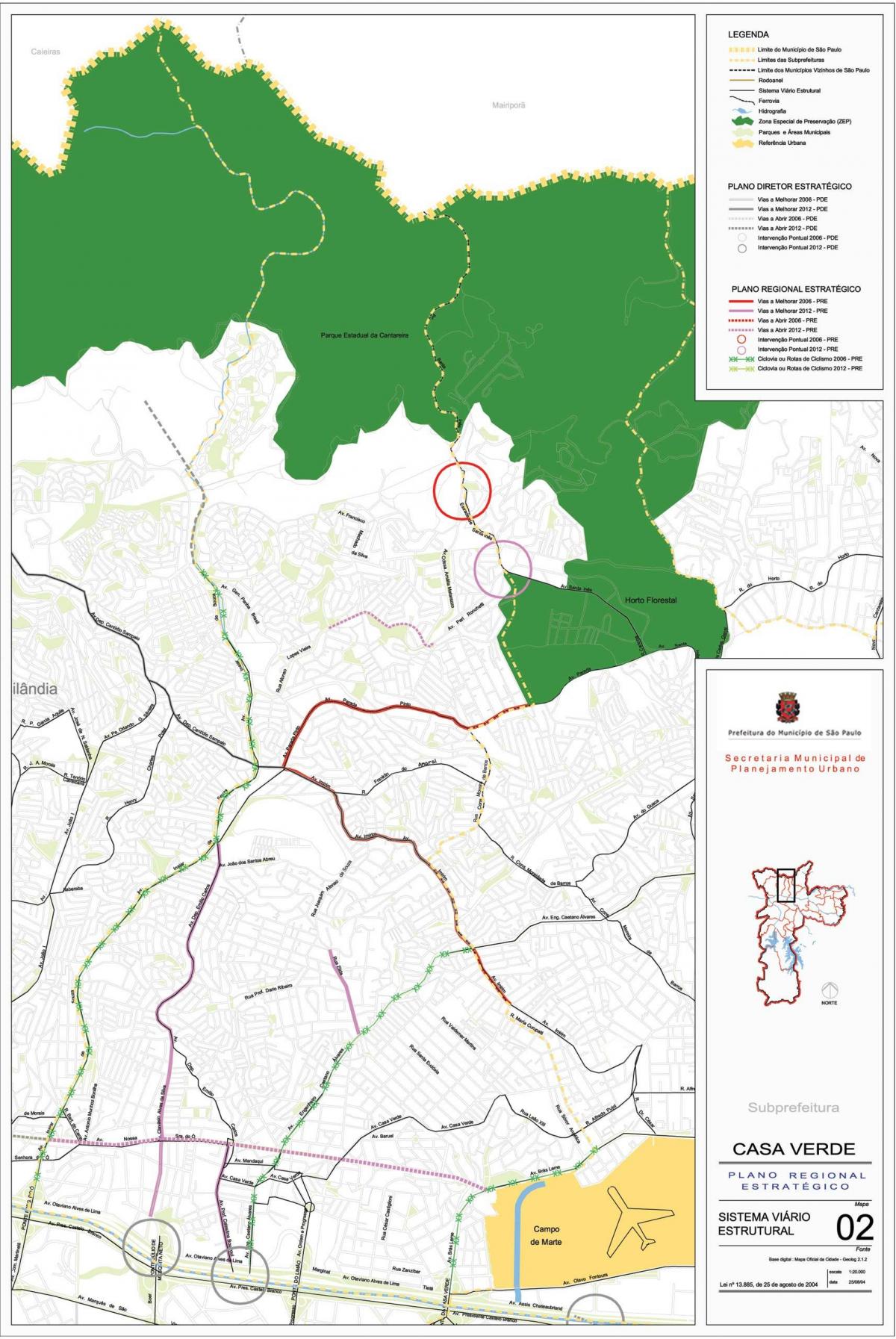 Mapa Casa Verde São Paulo - Silnice