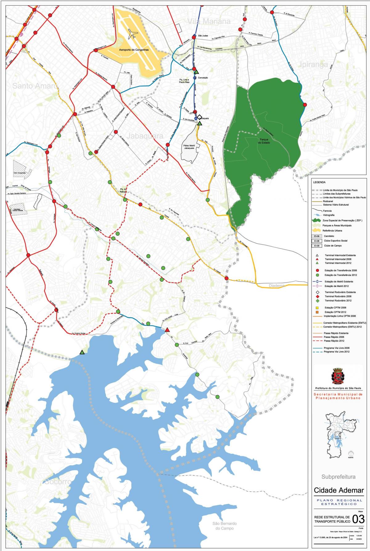 Mapa Cidade Ademar São Paulo - Veřejné dopravě