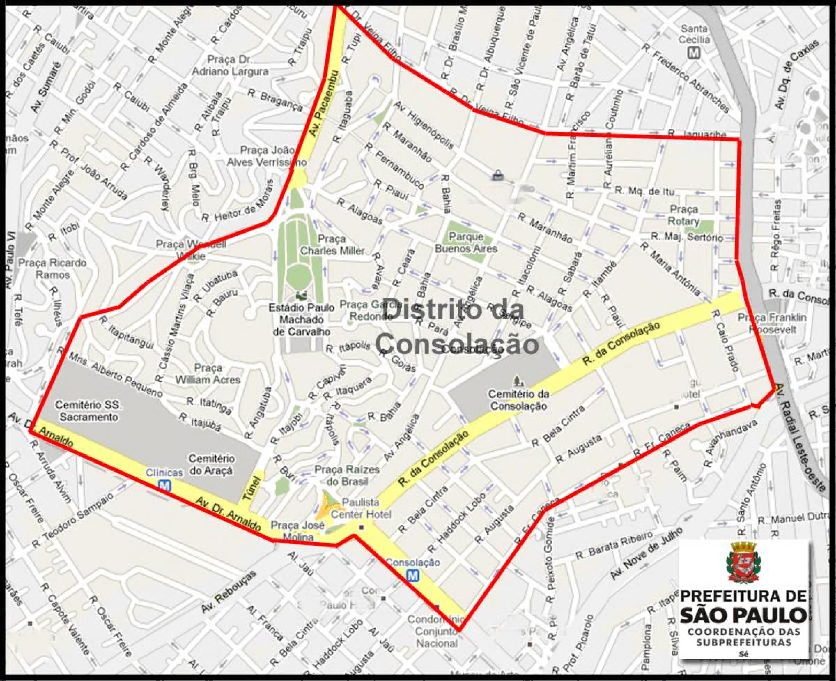 Mapa Consolação v São Paulo