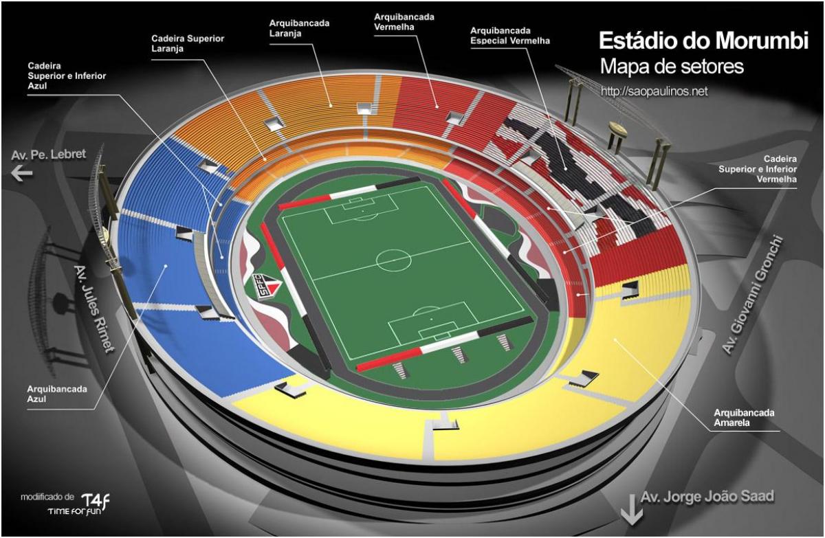 Mapa Cícero-Pompeu de Toledo São Paulo stadion