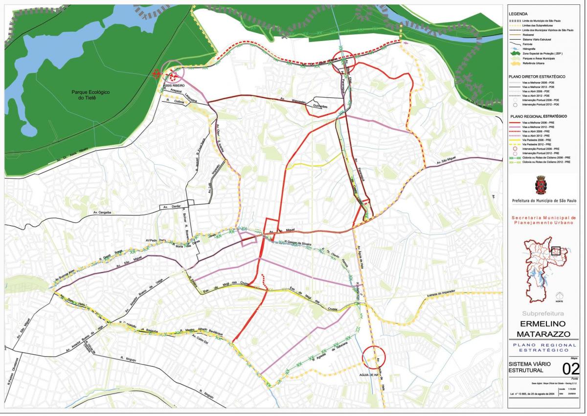 Mapa Ermelino Matarazzo São Paulo - Silnice