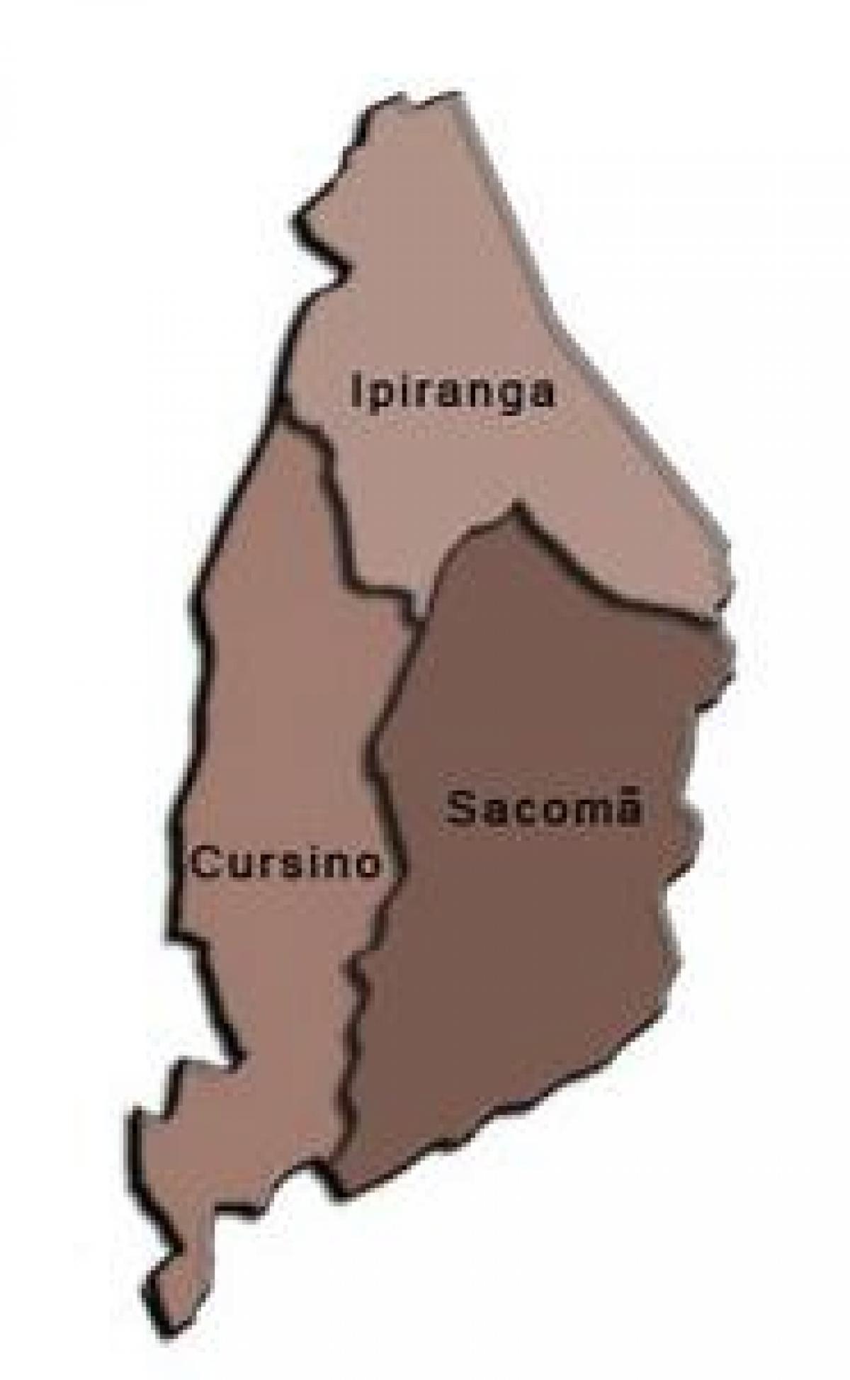 Mapa Ipiranga sub-prefektura
