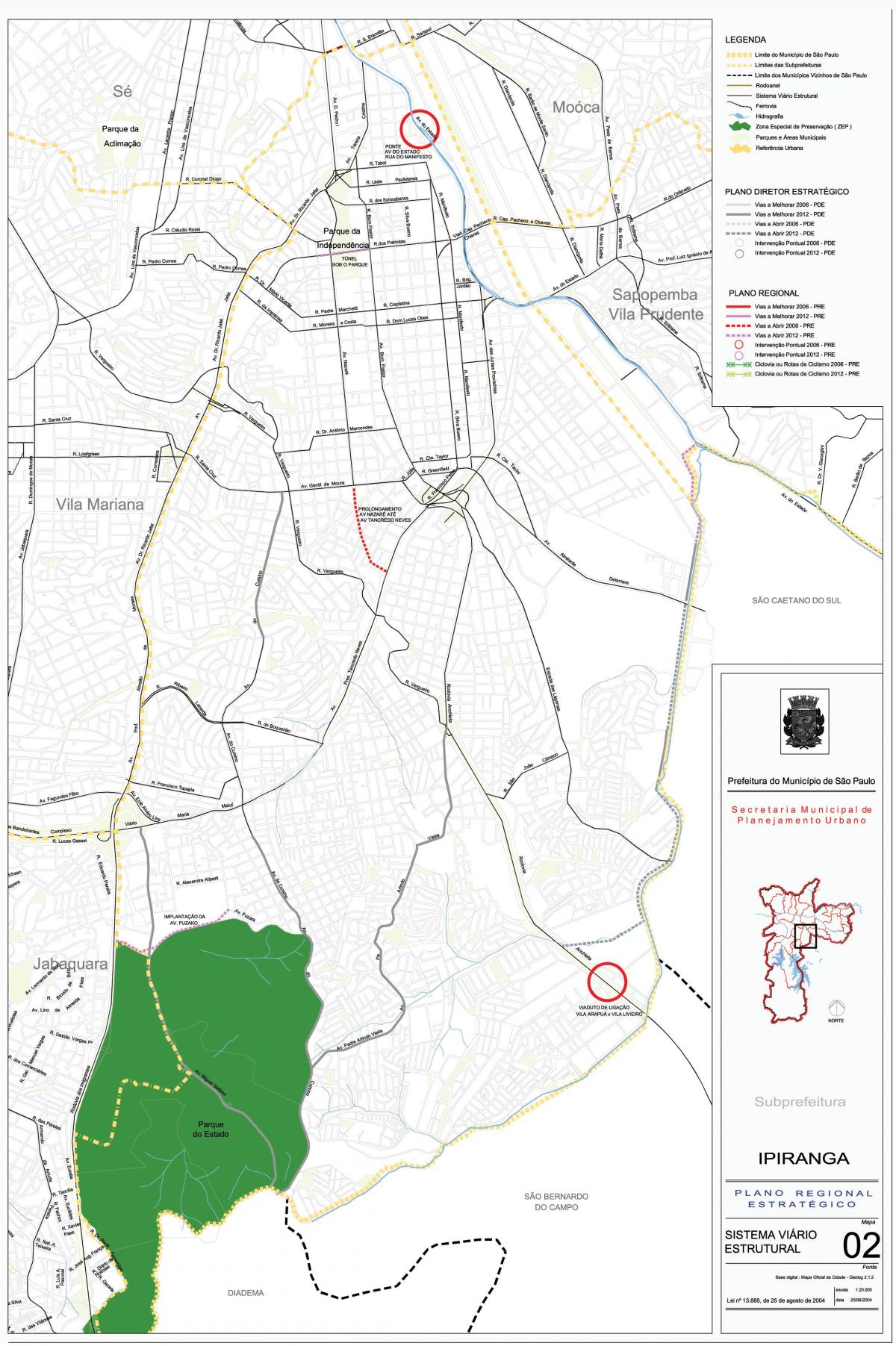 Mapa Ipiranga São Paulo - Silnice