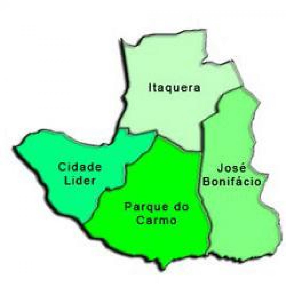 Mapa Itaquera sub-prefektura