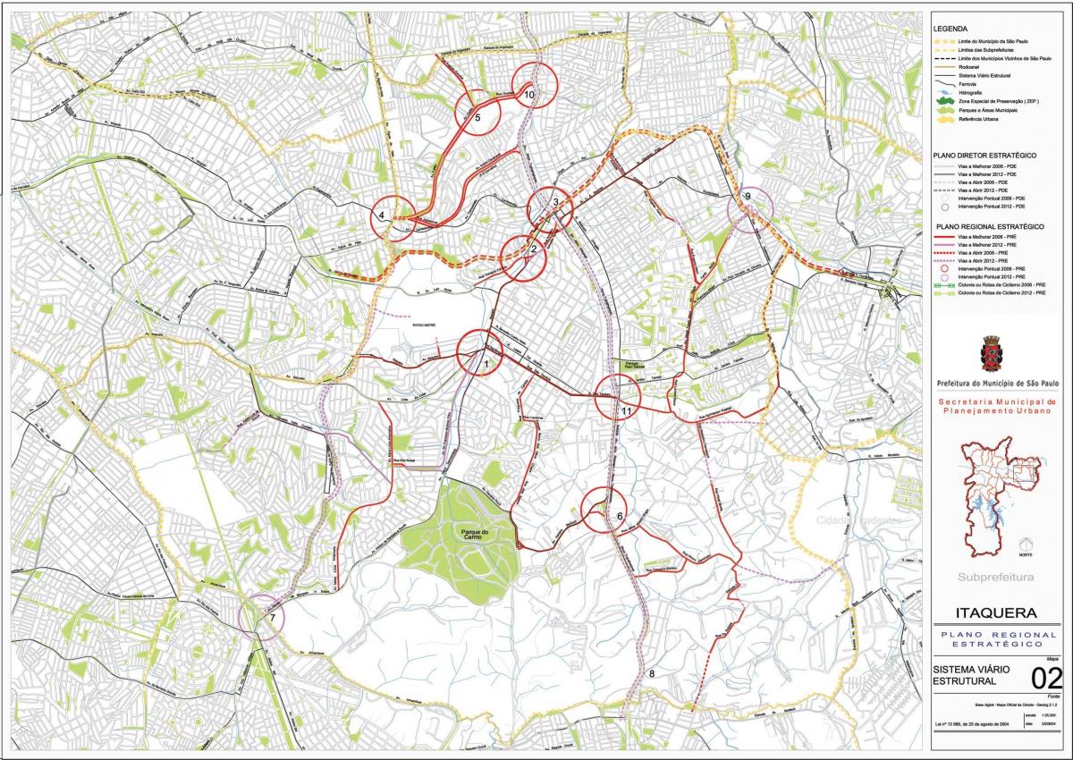 Mapa Itaquera São Paulo - Silnice