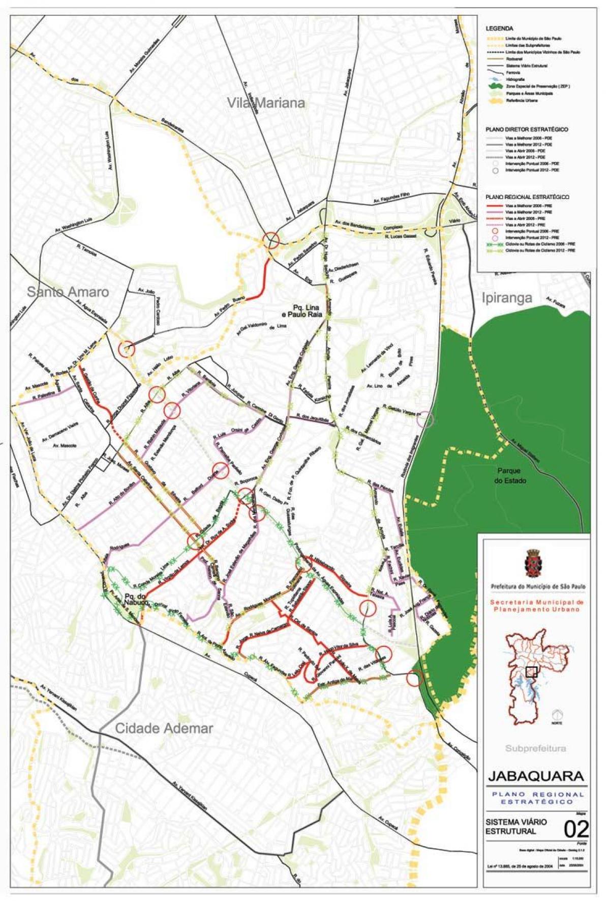 Mapa Jabaquara São Paulo - Silnice