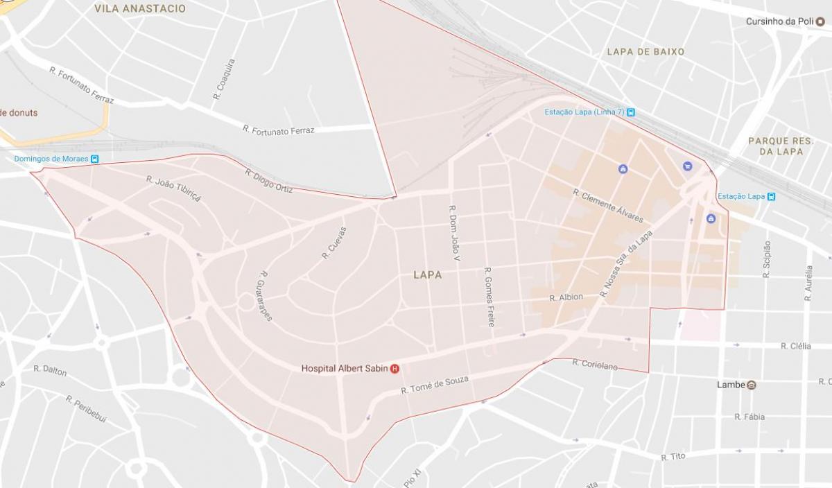 Mapa Lapa São Paulo
