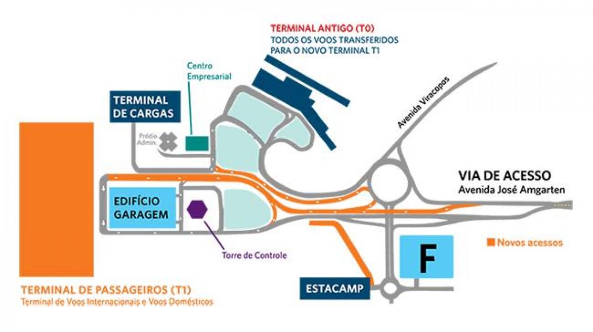 Mapa mezinárodní letiště Viracopos parkoviště