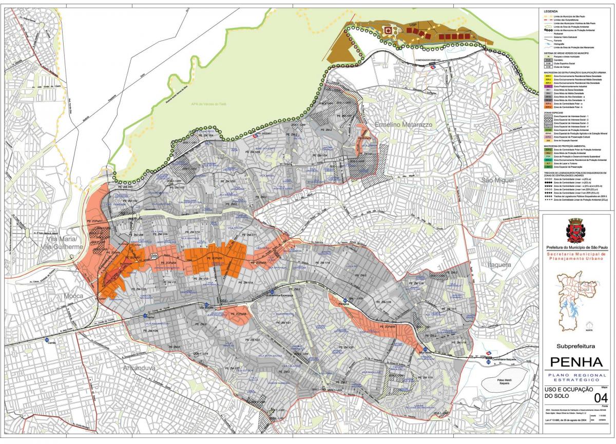 Mapa Penha São Paulo - zábor půdy