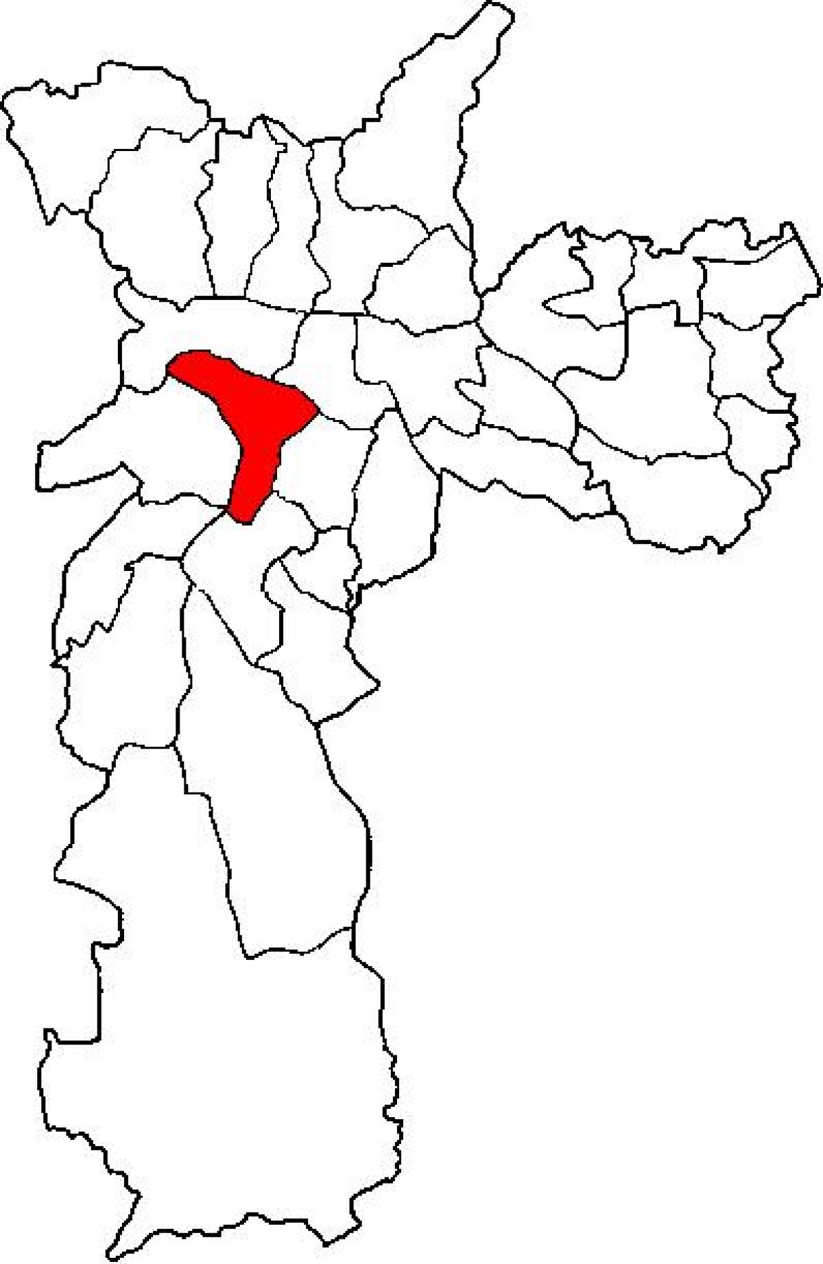 Mapa Pinheiros sub-prefektura São Paulo
