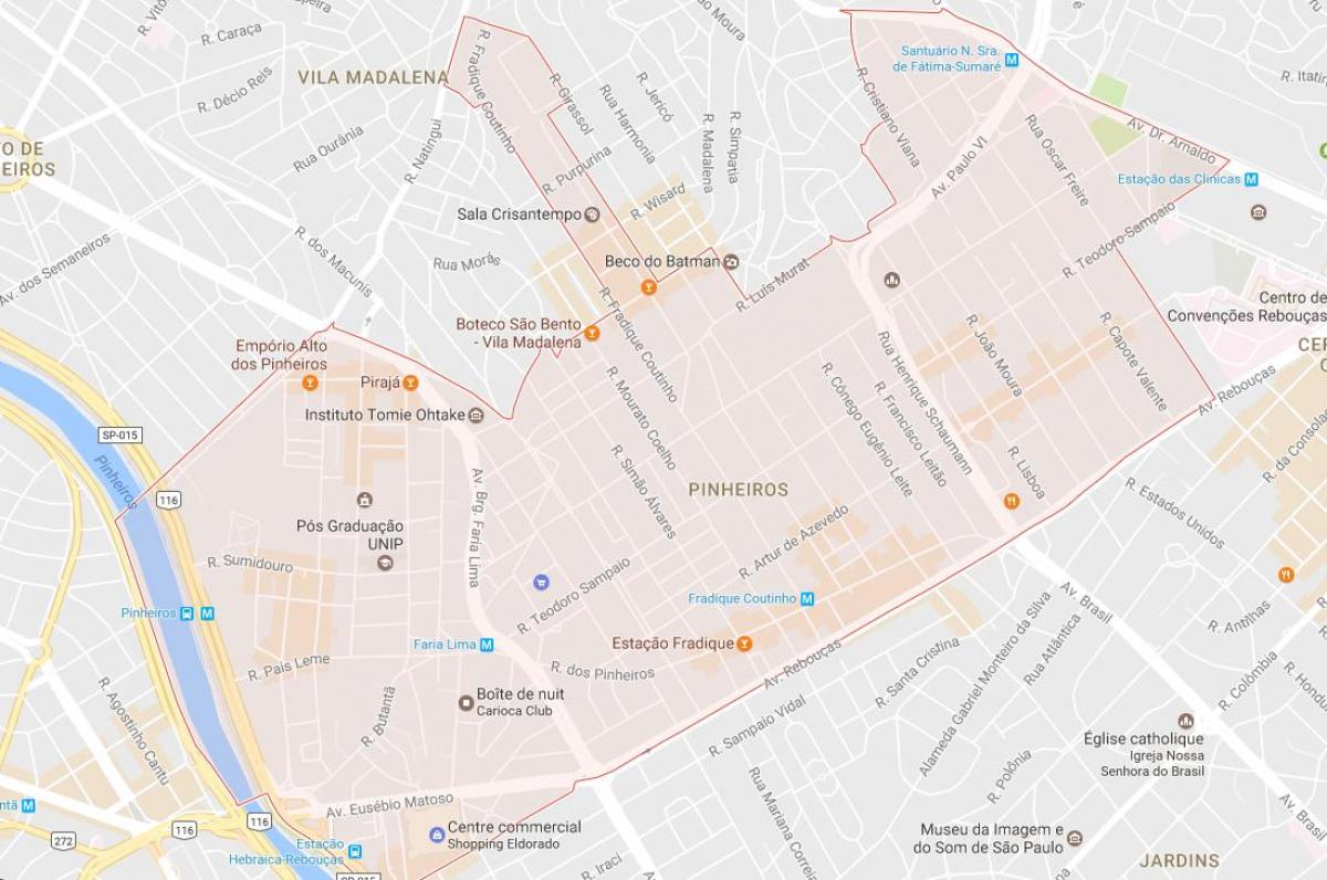 Mapa São Paulo Pinheiros