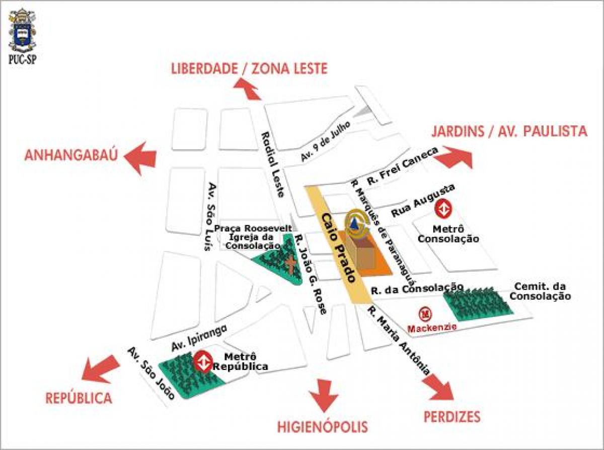 Mapa Pontifical Catholic University of São Paulo
