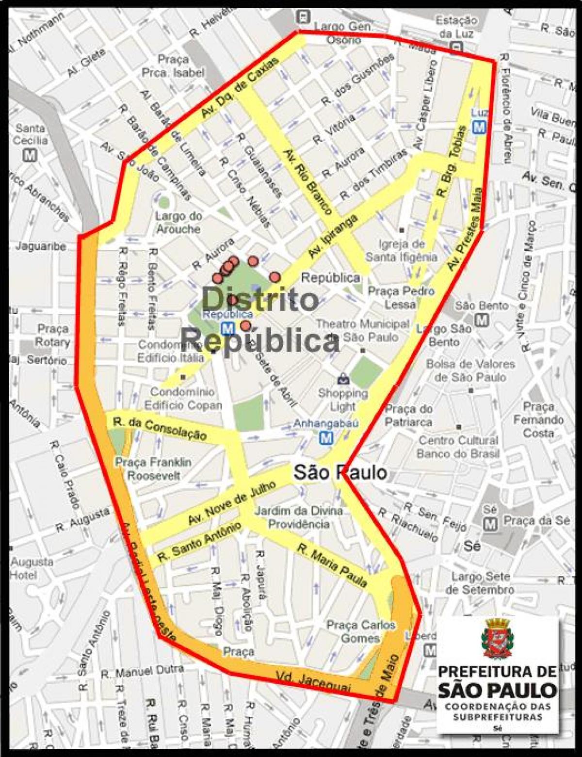 Mapa República v São Paulo