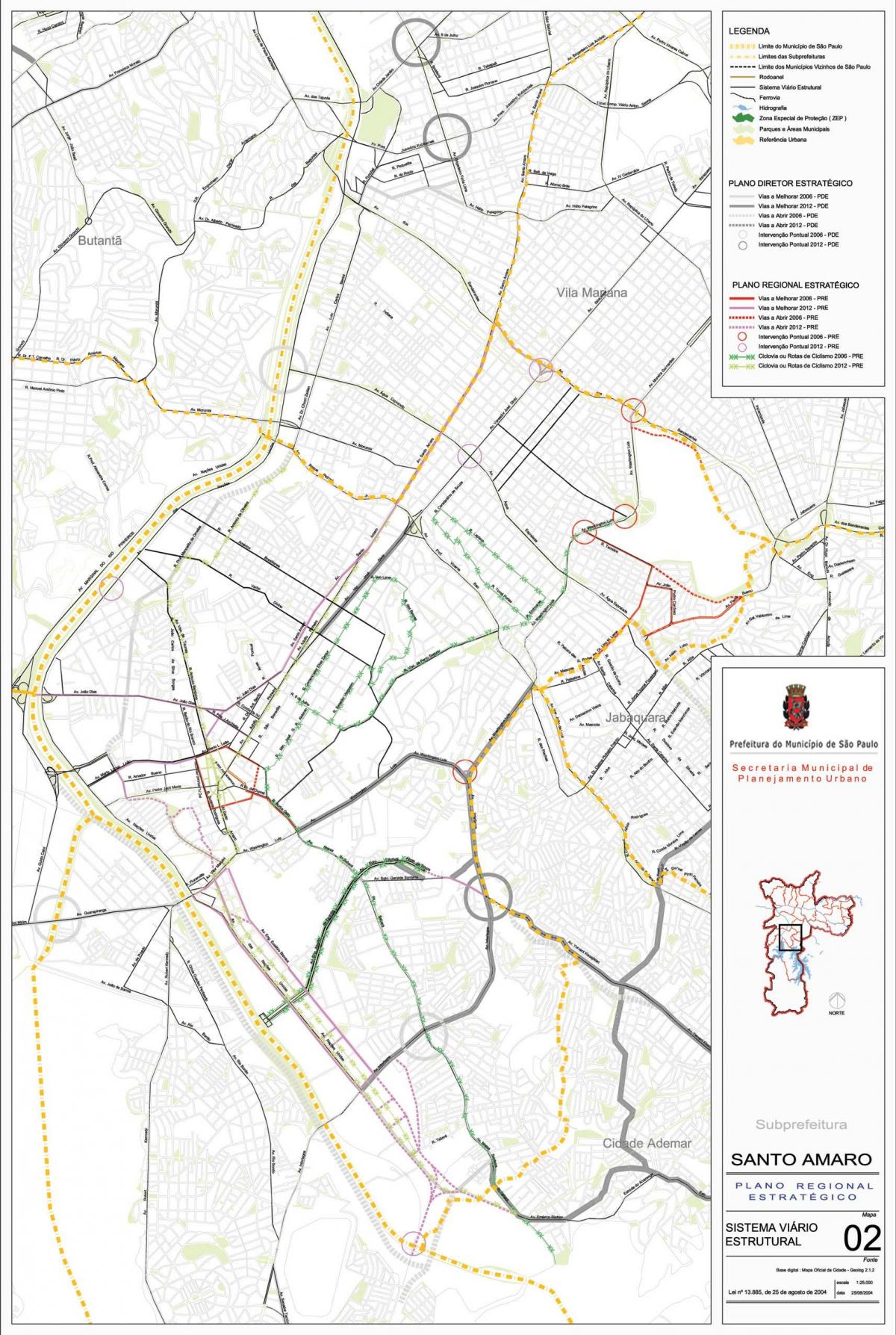 Mapa Santo Amaro São Paulo - Silnice