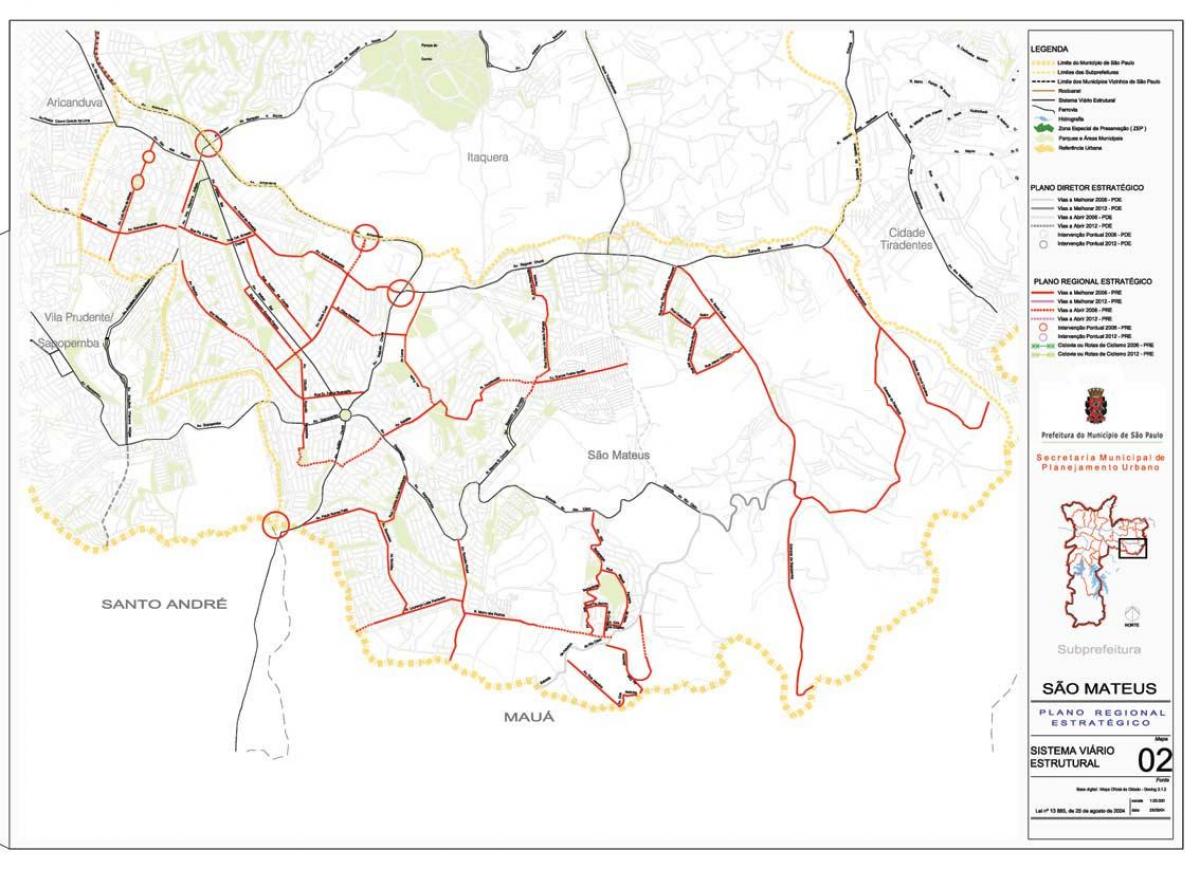 Mapa São Mateus São Paulo - Silnice