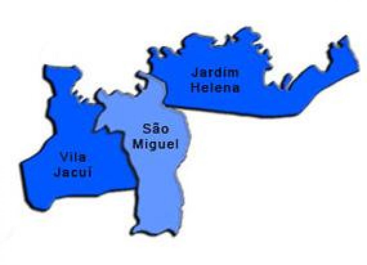 Mapa São Miguel Paulista sub-prefektura