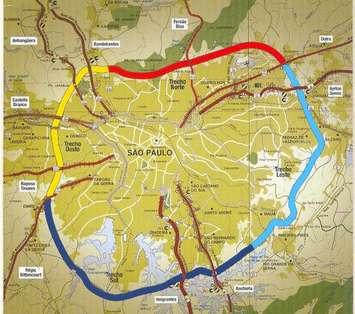 Mapa São Paulo beltway