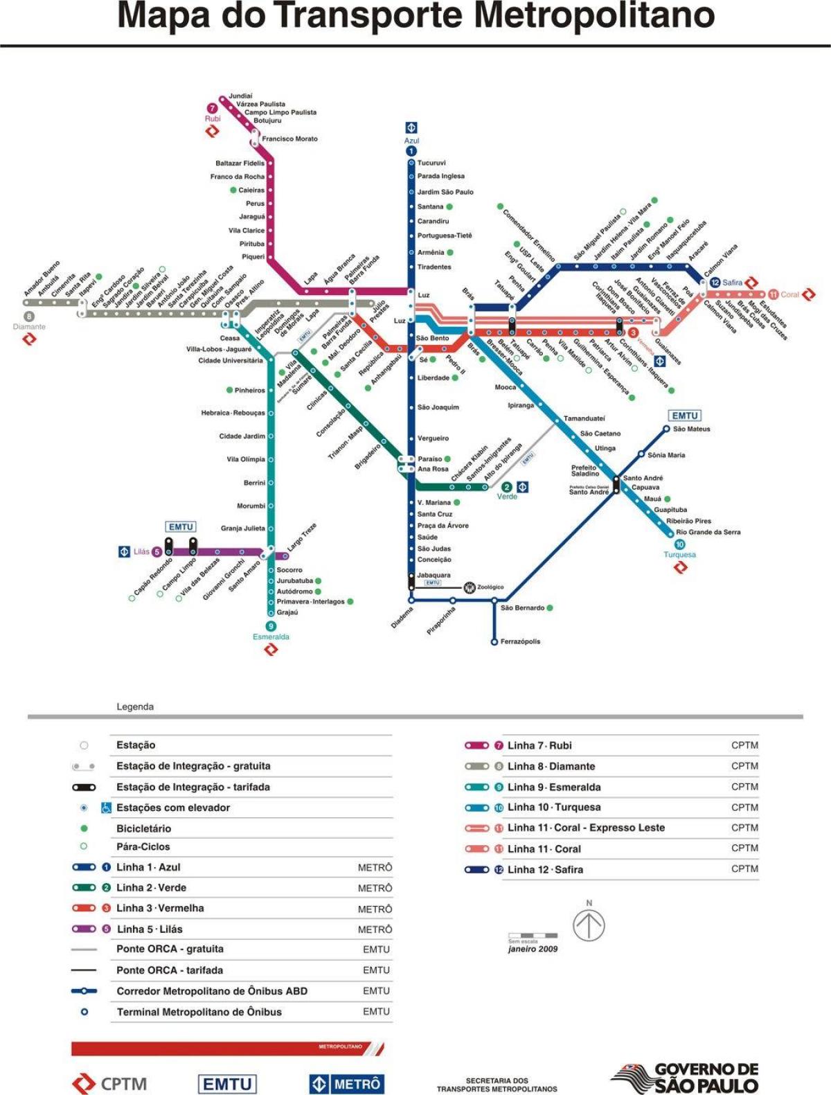 Mapa São Paulo CPTM dopravy