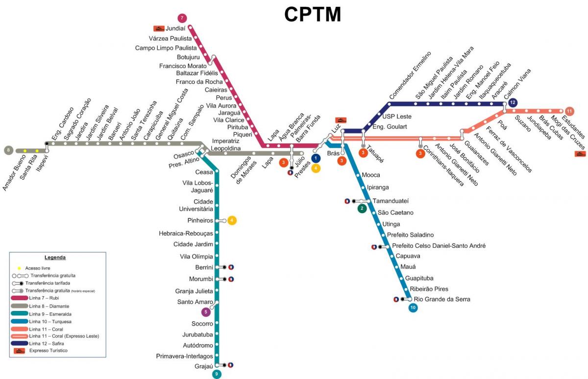 Mapa São Paulo CPTM