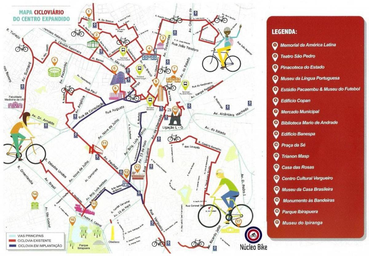 Mapa São Paulo cyklostezka