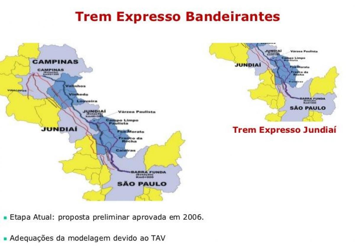 Mapa São Paulo Expresso Bandeirantes