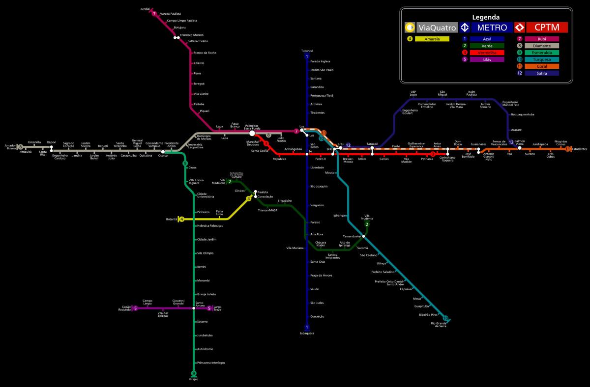 Mapa São Paulo metro, CPTM