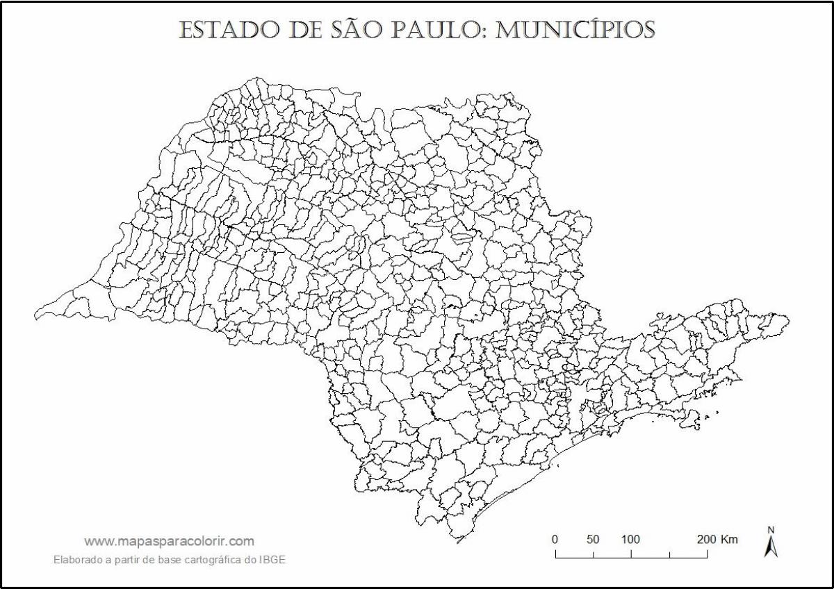 Mapa São Paulo panna - obce