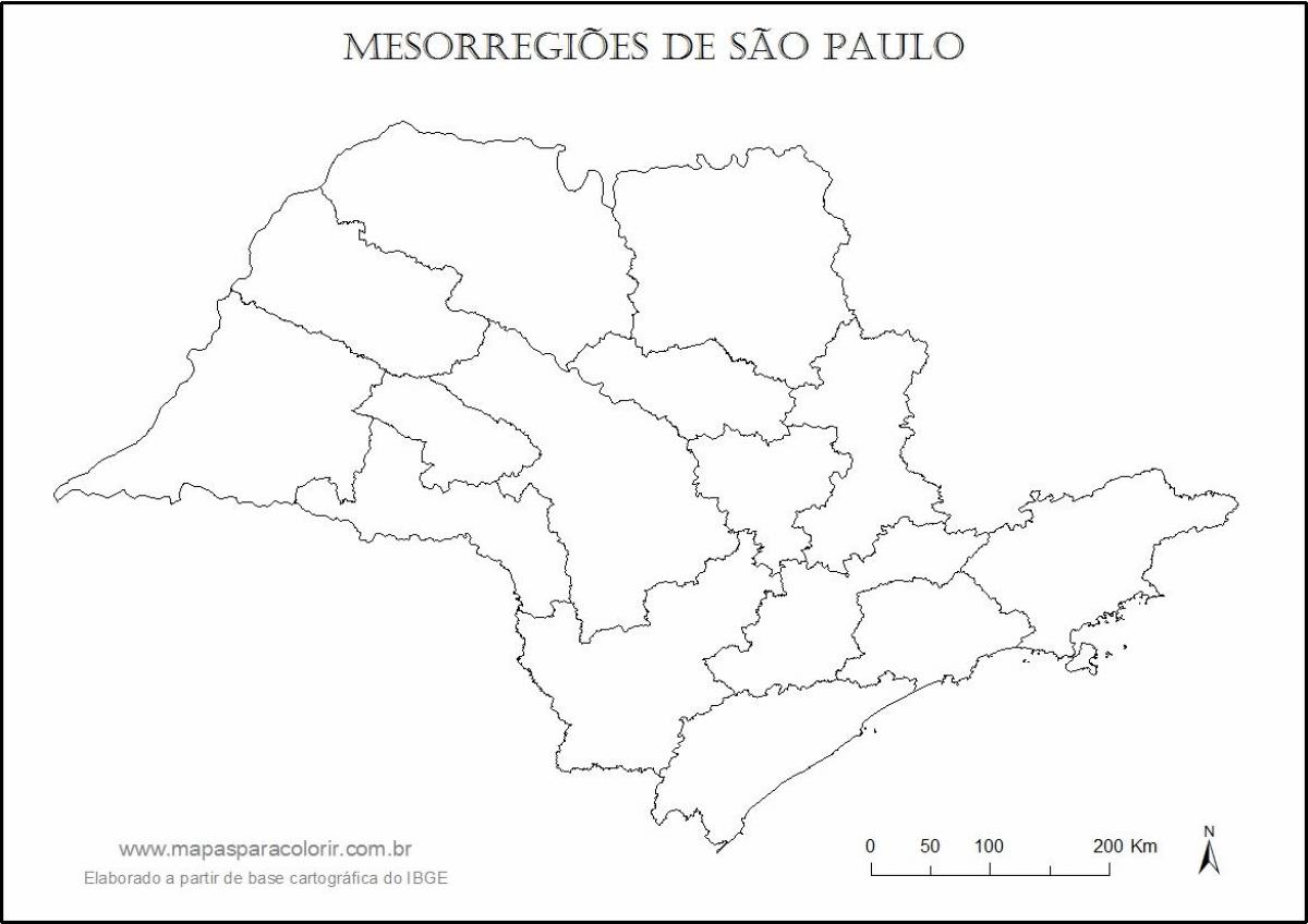 Mapa São Paulo panna - regiony