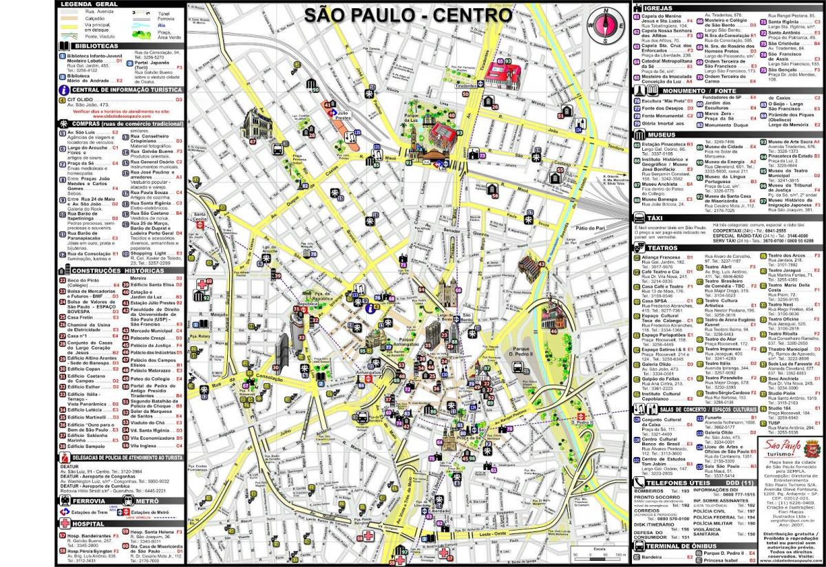 Mapa centra São Paulo