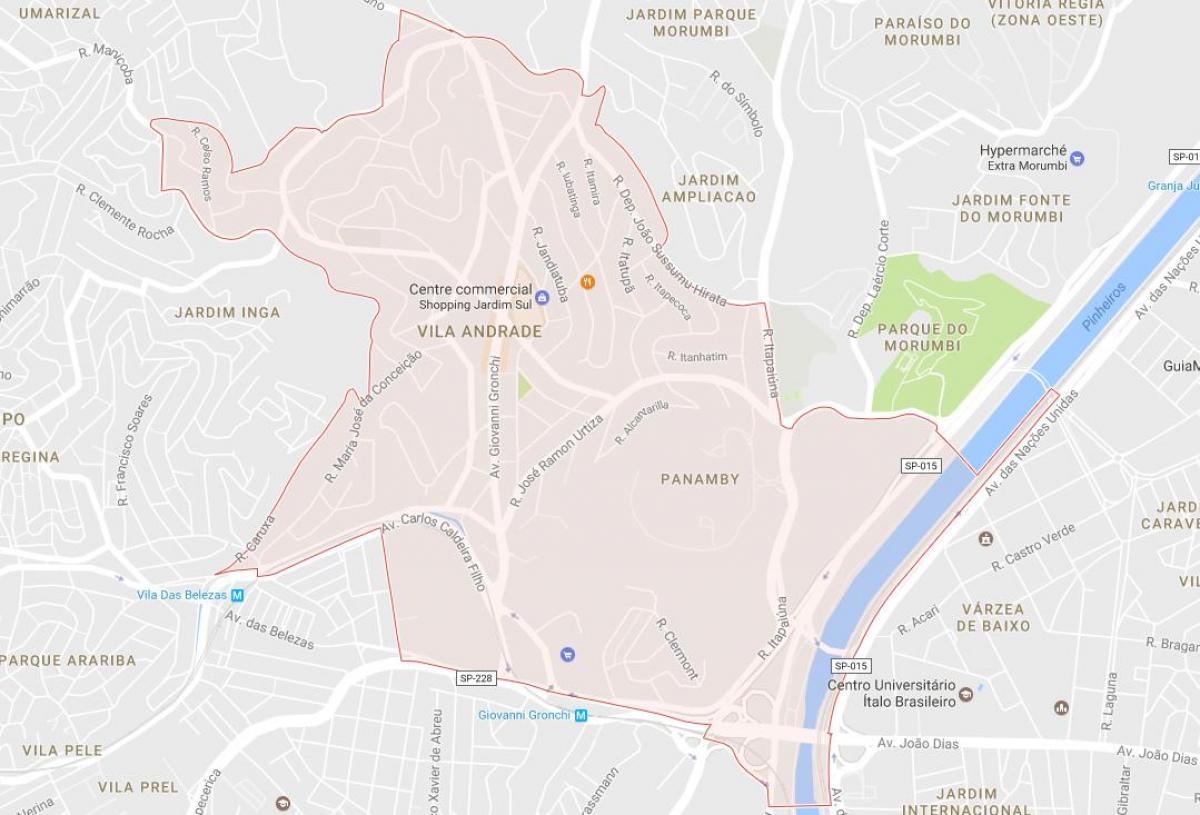 Mapa Vila Andrade São Paulo