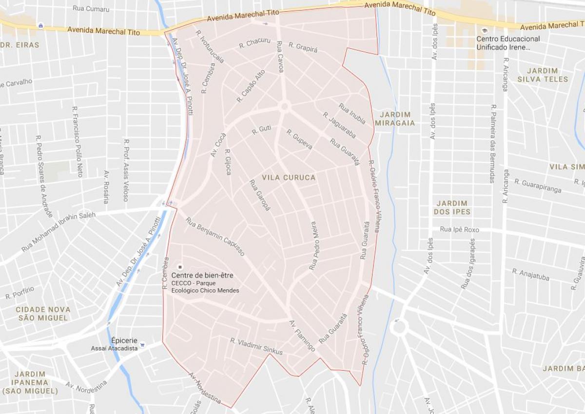 Mapa Vila Curuçá São Paulo