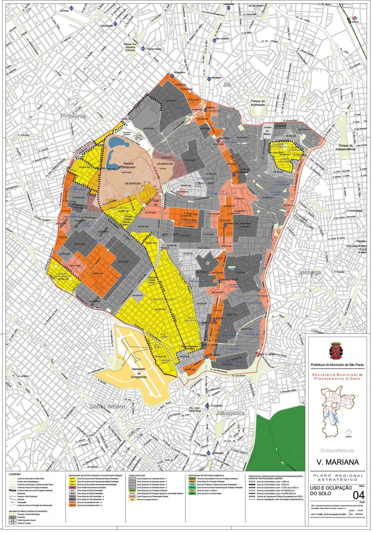 Mapa Vila Mariana, São Paulo - zábor půdy