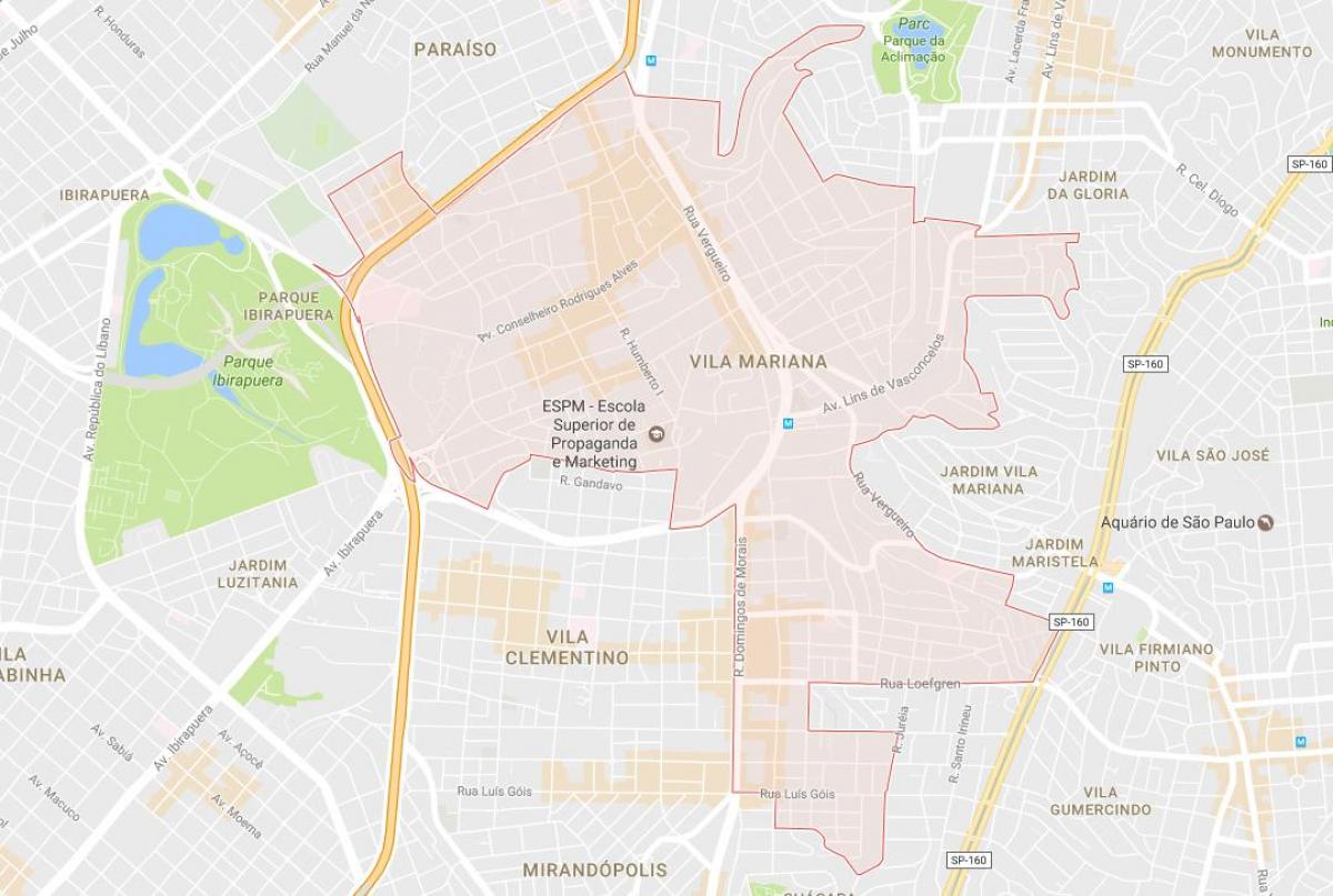 Mapa Vila Mariana, São Paulo