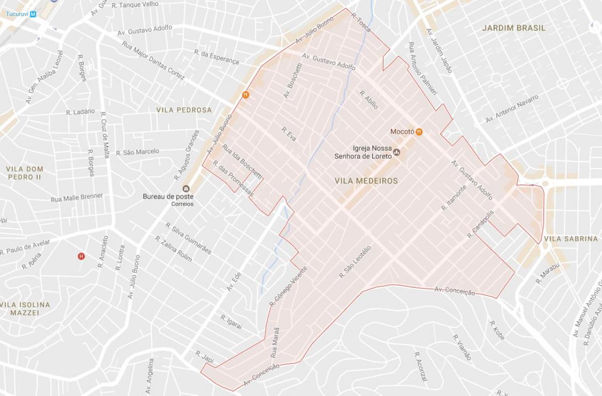 Mapa Vila São Paulo Medeiros