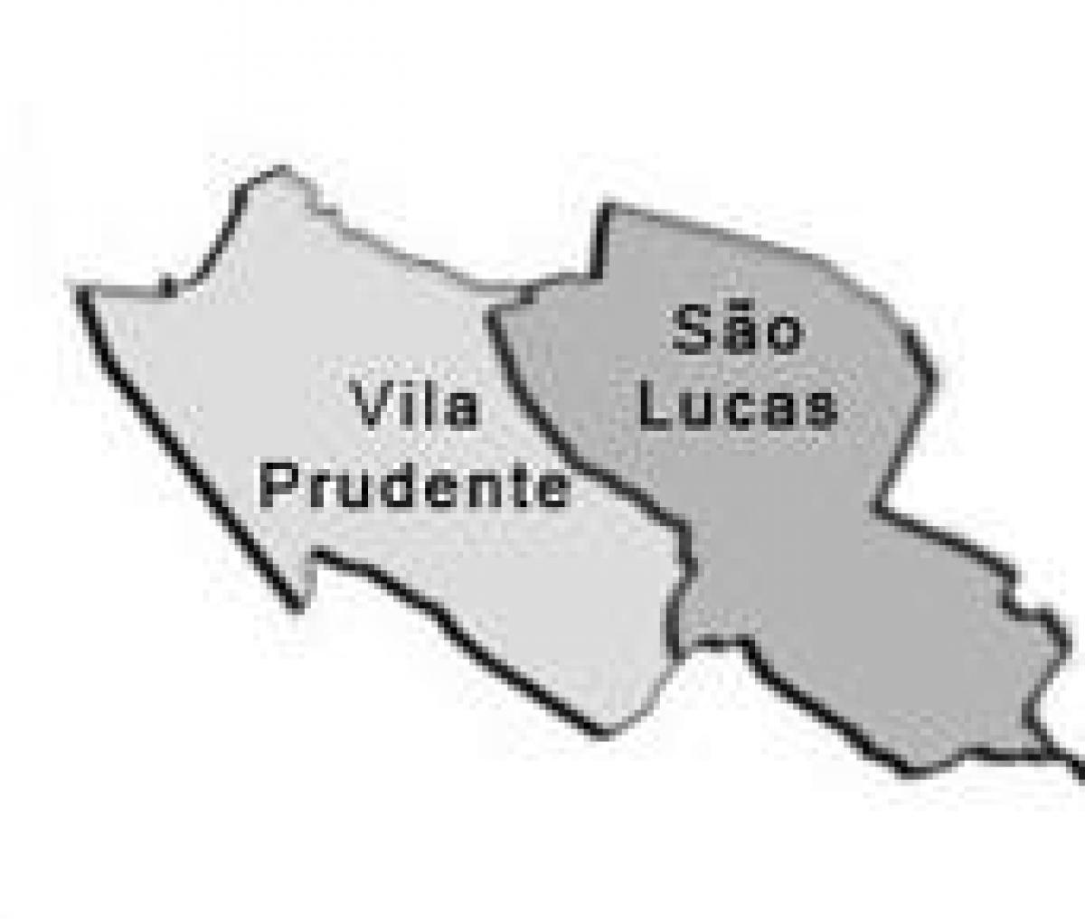 Mapa Vila Prudente sub-prefektura