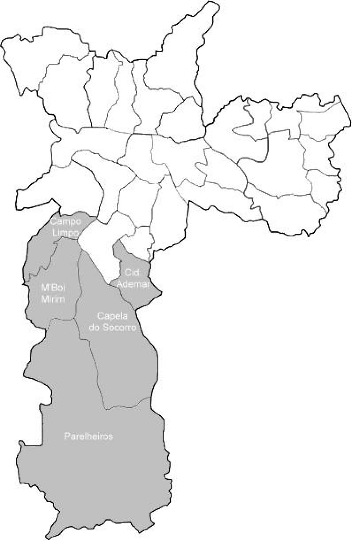 Mapa zóny Sul São Paulo