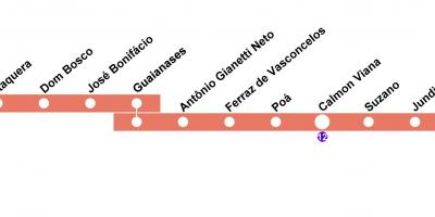 Mapa CPTM São Paulo - Line 11 - Coral