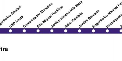 Mapa CPTM São Paulo - Line 12 - Sapphire
