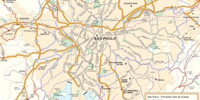 Mapa přístupových cest São Paulo